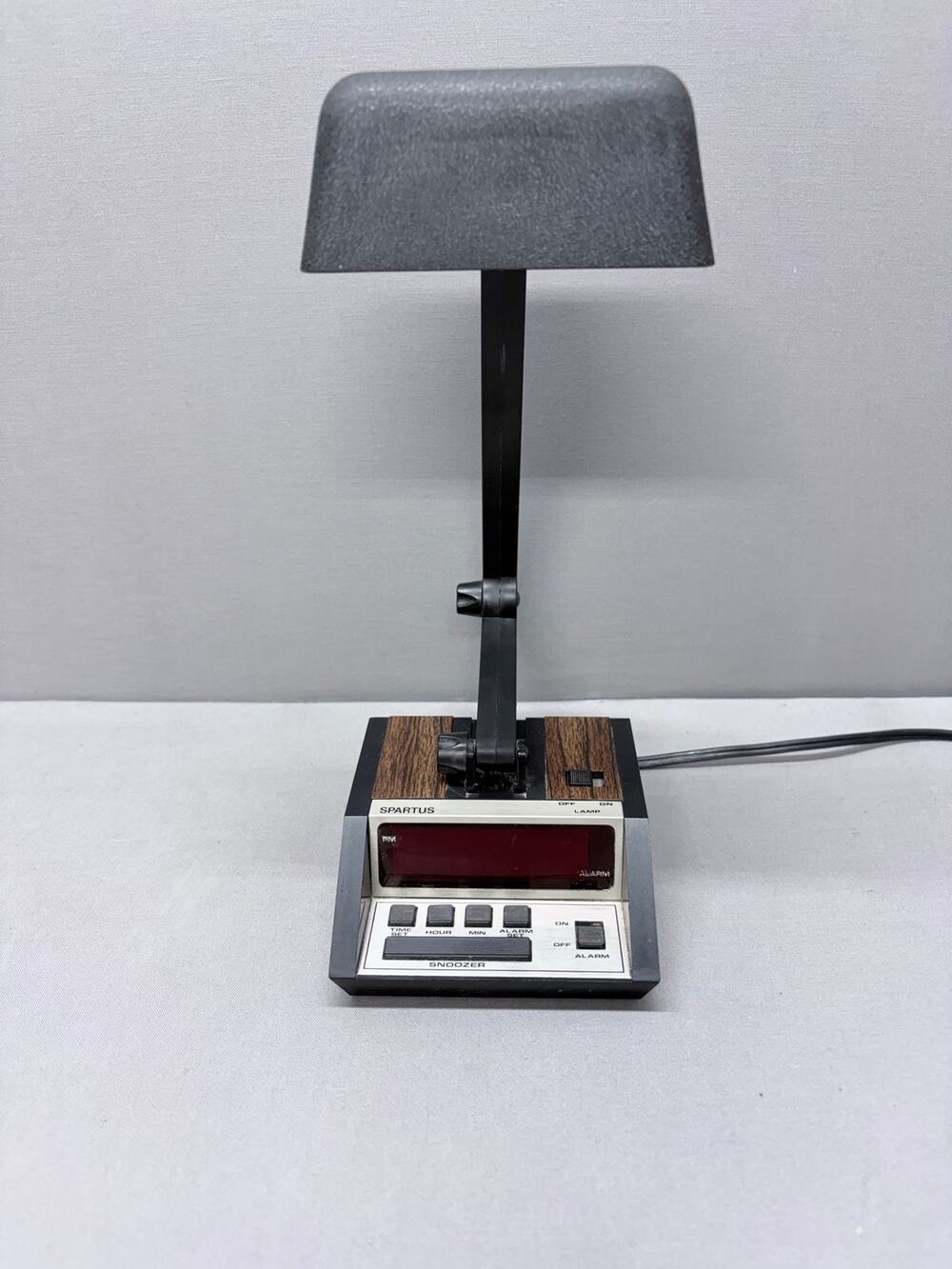 Vintage Spartus 1401 Desk Lamp & LED Digital Alarm Clock Combo - TESTED WORKING
